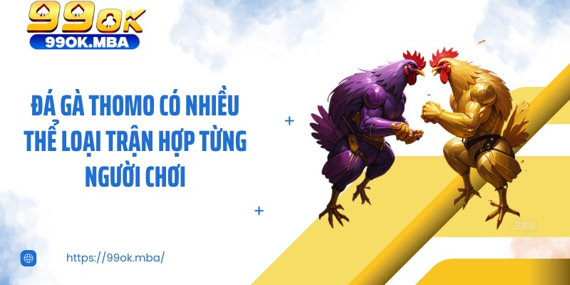 Đá gà thomo có nhiều thể loại trận hợp từng người chơi